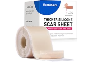 EzonaCare Thicker Silicone Scar Sheets, Medical Grade Silicone Scar Tape Roll (118" x 16") Effective, Strong Stickiness, Scar Sheets for Surgical Scars, Keloid, C-Section, Burn, Acne