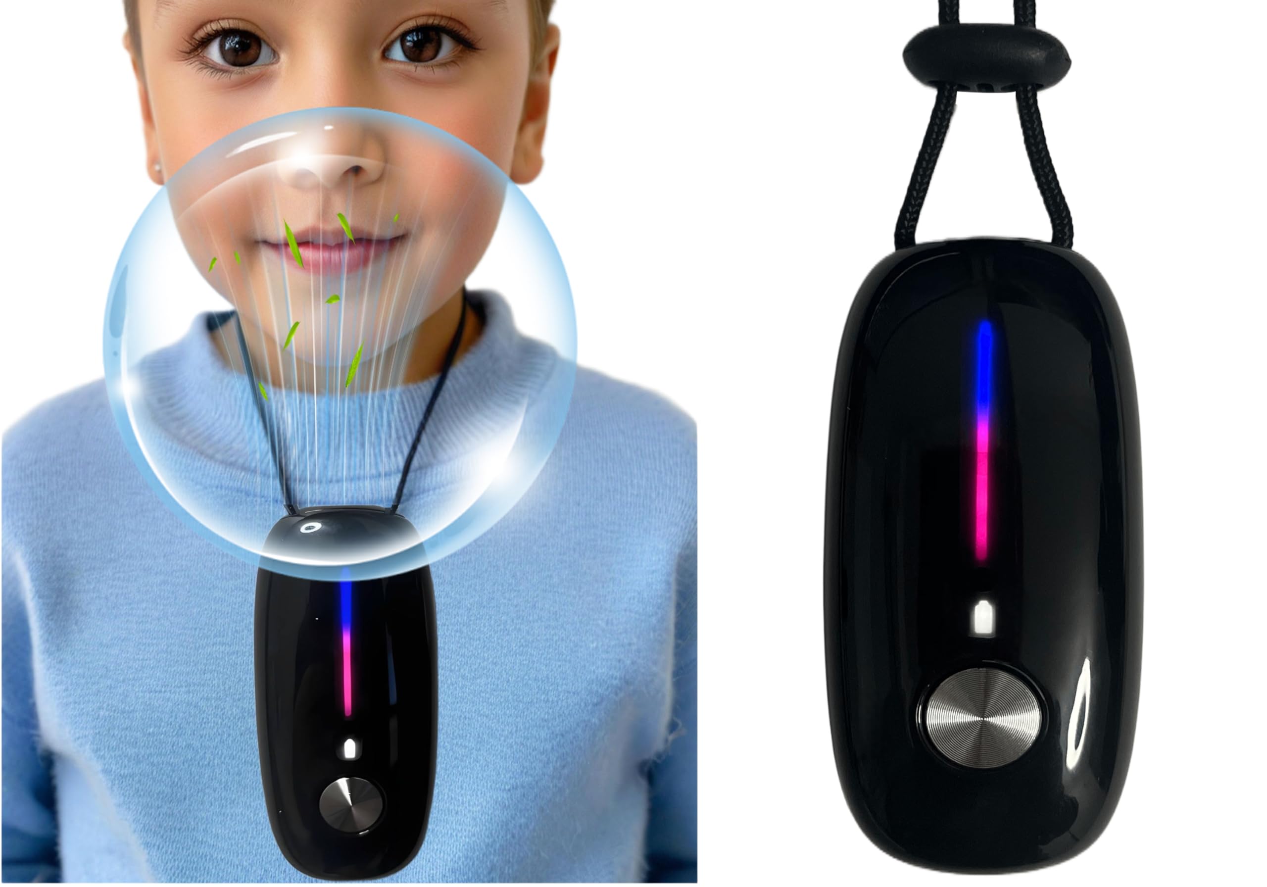 Portable Air Purifier– Wearable Personal Ionizer for Cleaner Air Necklace, Compact & Rechargeable, Ideal for Travel, Office, and Outdoor Use – 120 million Ions