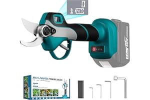 ZUYIYI Cordless Electric Pruning Shears for Makita 18V Battery, Brushless Portable Pruner 1.2'' (30mm) Cutting Diameter w/LED Display, 4 Wrenches for Gardening Tree Branch (Battery NOT included)