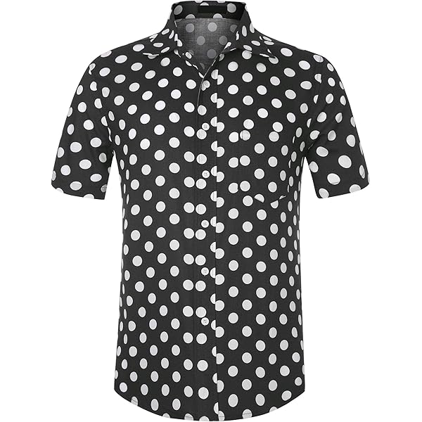 Amazon.com: uxcell Men's Printed Cotton Dress Short Sleeves Polka