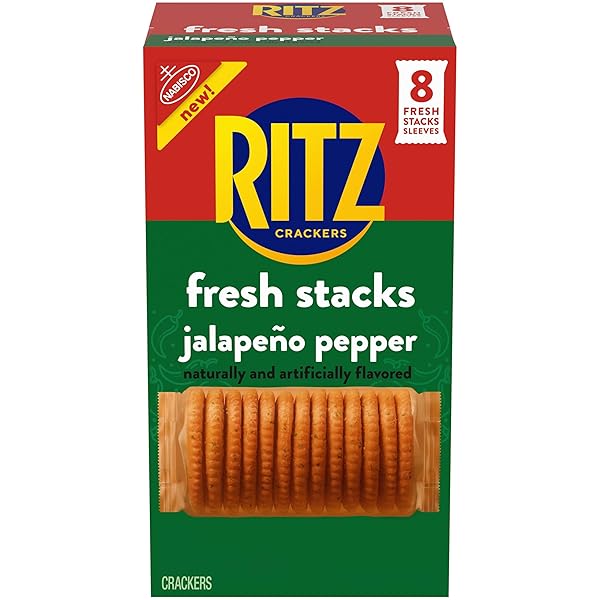 RITZ FRESH STACKS JALAPENO PEPPER CRACKERS, TRAVEL SNACKS,...