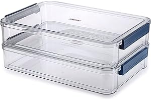 BTSKY 2 Pack Clear Plastic Stackable Storage Box File Protector Case Organizer Portable Project Case Document Holder for 8.5 