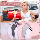 Zuimei 6 Pairs Kids Socks Cotton School Crew Athletic Hearts Stripes 9-12 view 7