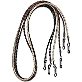 Avitron HANGIT, Elegant Eyeglass, Sunglass Strap-Chain- Retainer Braided, Sports Band, 3 Pack - PU Leather For Men Women By H