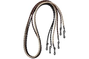 Avitron HANGIT, Elegant Eyeglass, Sunglass Strap-Chain- Retainer Braided, Sports Band, 3 Pack - PU Leather For Men Women By HANGIT (beige black brown)