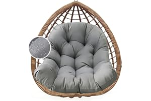Hanging Egg Chair Cushion Replacement, Outdoor Thicken Egg Chair Cushion Waterproof for Patio Furniture, U-Shaped Hanging Bas