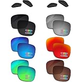 Bowyer 6 Pairs POLARIZED Replacement Lenses &amp; Nosepads for Oakley Drop Point OO9367 Sunglasses - Black + Titanium Mirror + Surf Blue Mirror + Fire Red Mirror + Jade Green Mirror + Brown