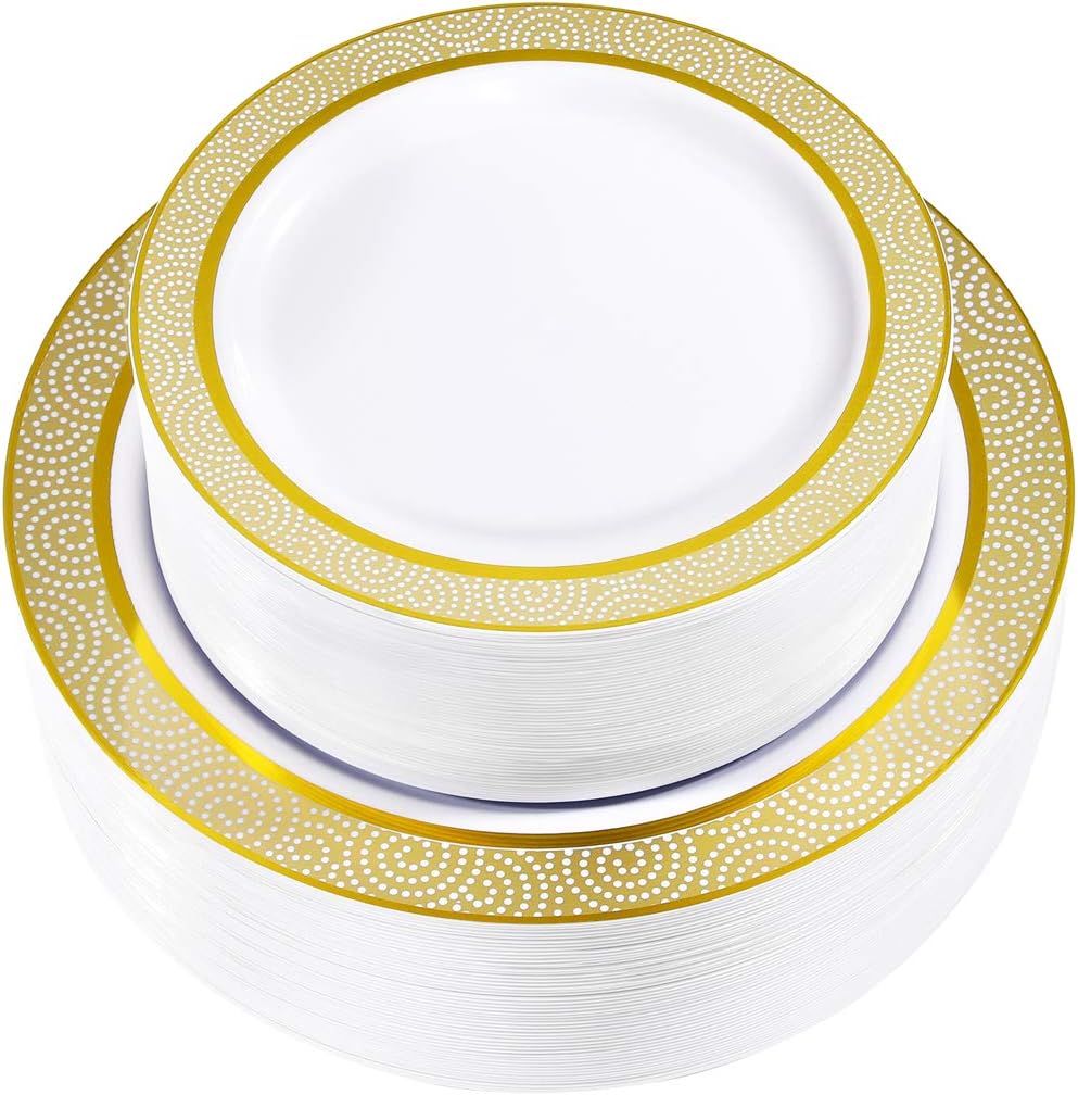 <em>SUPER PRICE!</em> Amazon NERVURE Gold Plastic Plates