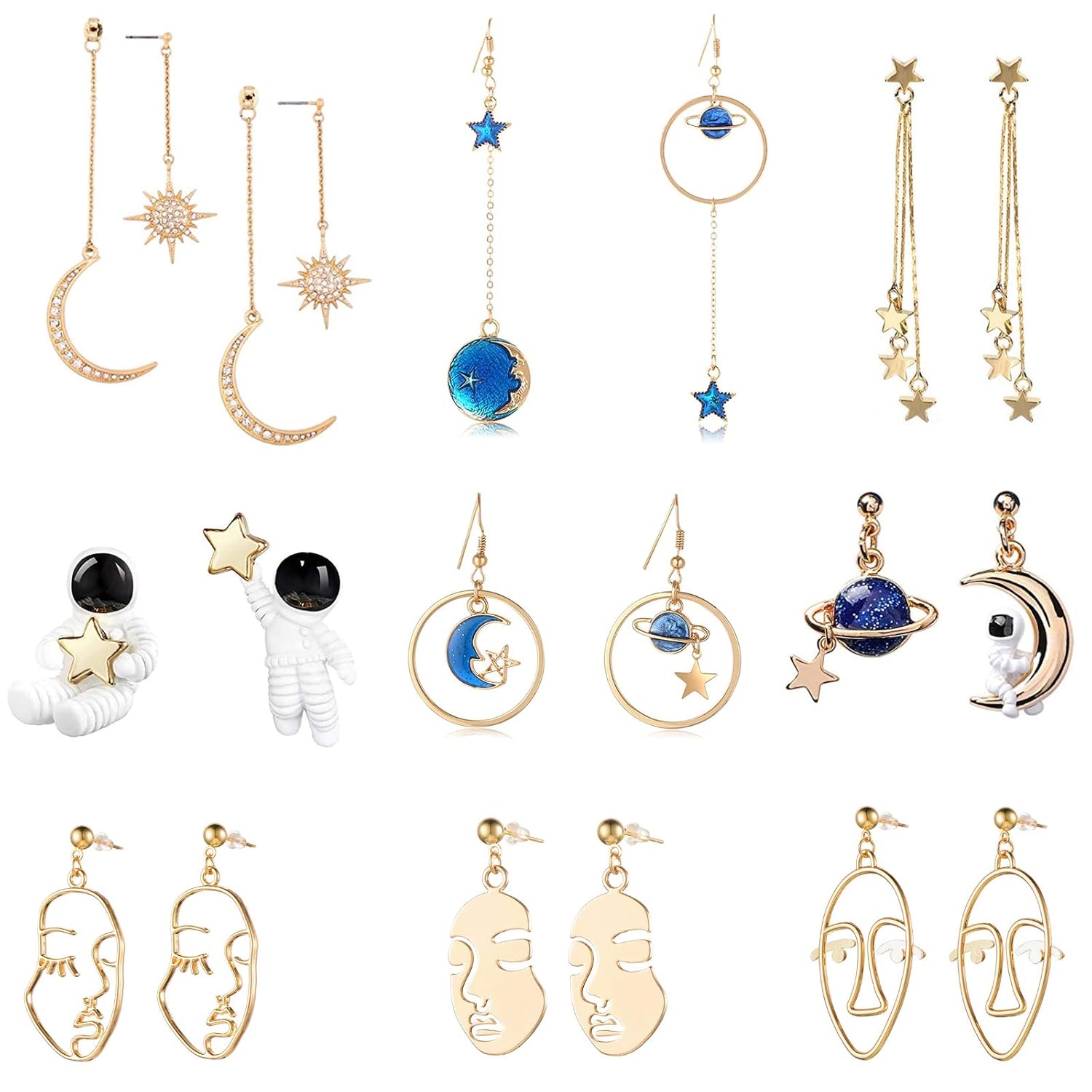 Buy Weird Earrings Cute Earrings Fun Earrings Cool Earrings Aesthetic Earrings Abstract Face