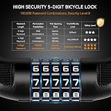 Looxmeer 8mm Thickened Chain Lock 90cm 5-Digit Combination Waterproof Cover view 4
