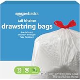 Amazon Basics Flextra Strength Tall Kitchen Drawstring Trash Bags, Fresh Scent, Tear Resistant, 13 Gallon, 90 Count