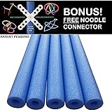 Oodles of Noodles Foam Pool Swim Noodles, 52 inch (5 Pack) - Blue