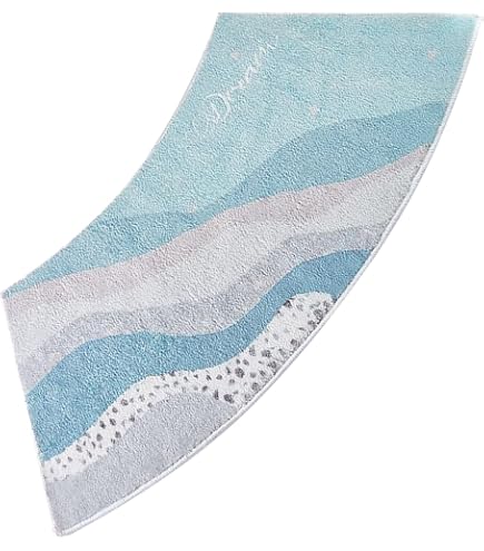 Tapis De Douche Incurvé 100x40cm - Doux, Absorbant, Antidérapant - Pour Douche D'Angle, Salle De Bain - Lavable En Machine