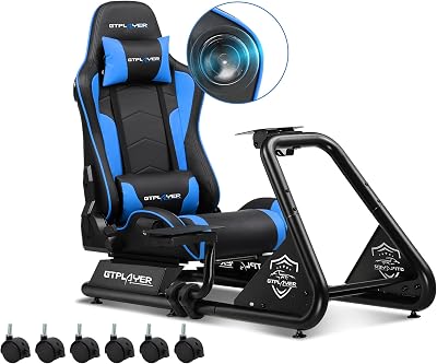 Simulator Cockpit, sim Racing Cockpit, Soporte para Volante con Altavoces, Compatible con Varios Modelos de Volante y Pedales