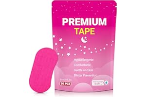 ZXNZX 30 Pcs Pink Premium Tape, Hypoallergenic Tape for Sensitive Skin, Painless Removal, Breathable Comfortable to Exercise