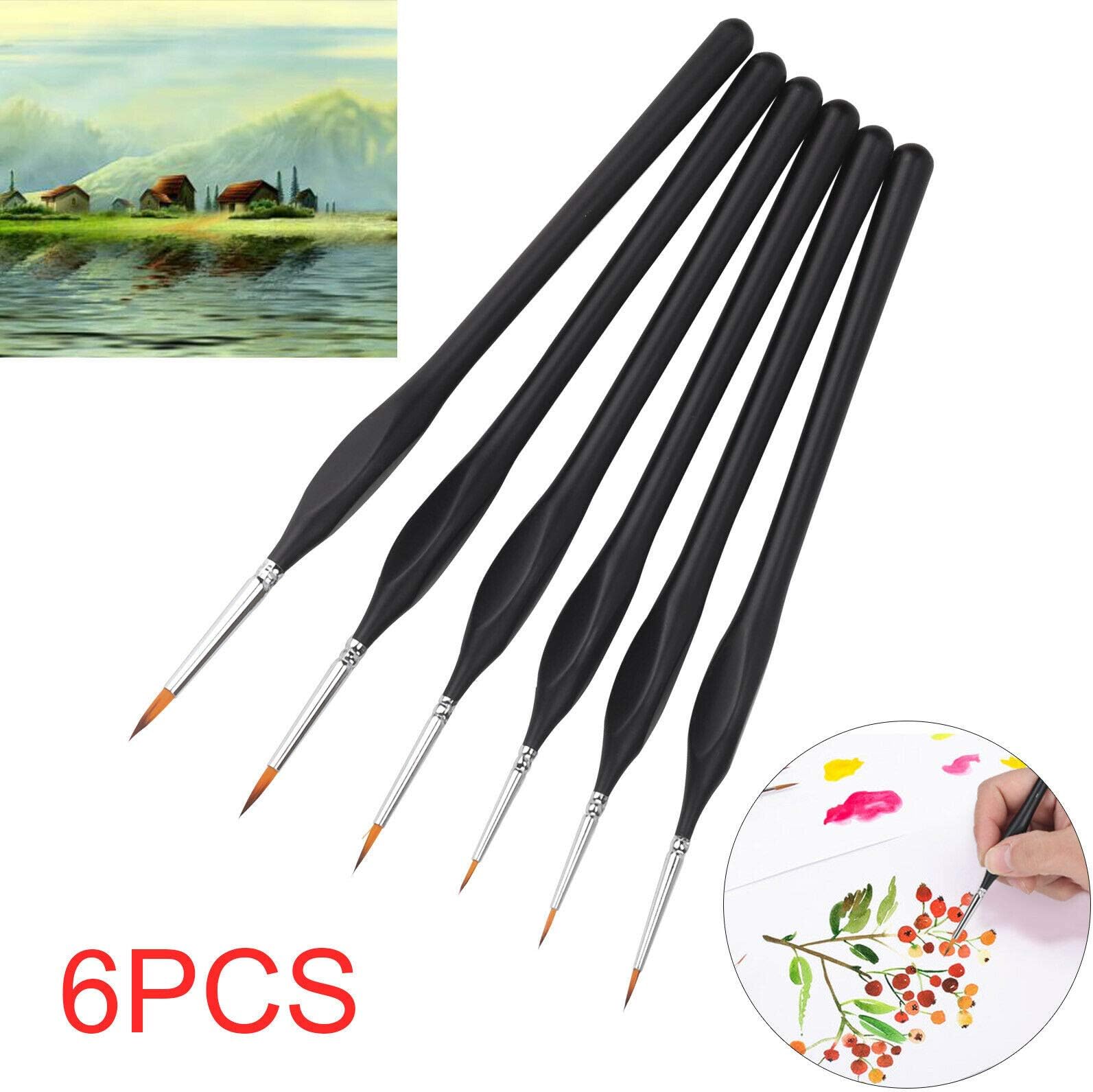 ColdShine 6Pcs Detail Paint Brushes Extra Fine Art Miniatures Model Maker Pen