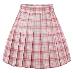 Women’s Pleated Skirt Plaid Skirt High Waist