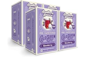 Southern Breeze Cold Brew Sweet Tea Blackberry Iced Tea with Black Tea and Zero Carbs Zero Sugar, 20 Individually Wrapped Tea Bags, Pack of 4