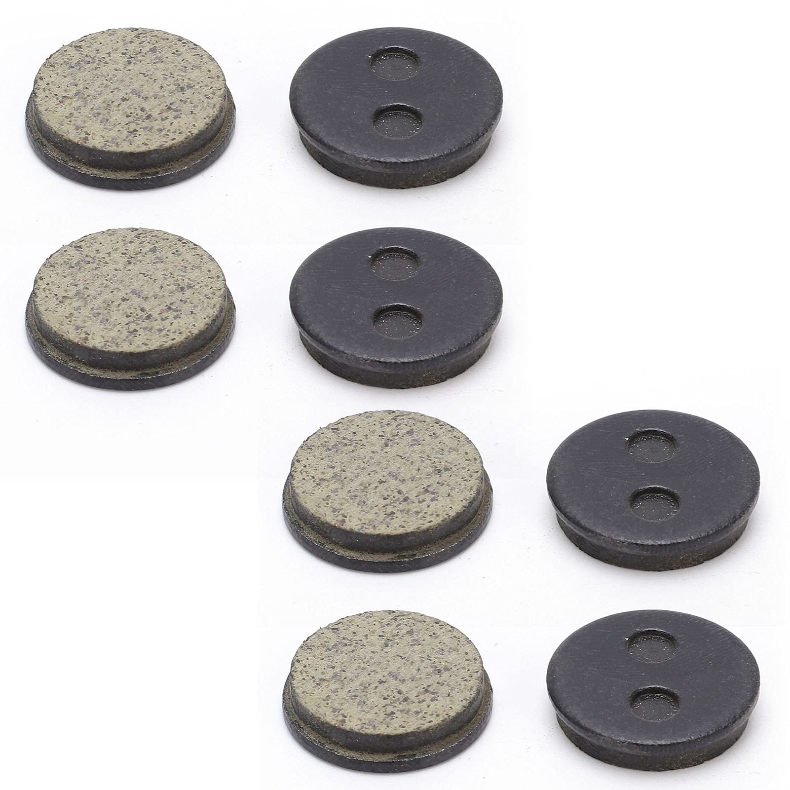 SPYMINNPOO 4 Pair Bike Disc Brake Pads, Semi-metallic Round Mountain Electric Bike Ketone Resin Oil Disc Brake Pad Replacement Kit