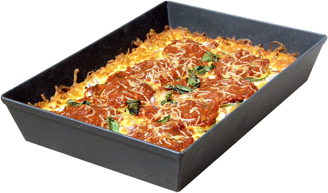 LloydPans Kitchenware 10 by 14 Inch Detroit Style Pizza Pan USA Made Hard-Anodized: Kitchen & Dining