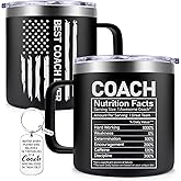 Fufendio Coach Gifts for Men - Best Coach Ever Mug 14oz - Football, Basketball, Baseball Coaches Appreciation Gifts - Christmas Gift for Soccer, Volleyball, Softball