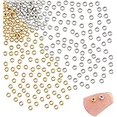UNICRAFTALE 100pcs 2 Colors 3mm Tiny Flat Round Stainless Steel Spacer Beads