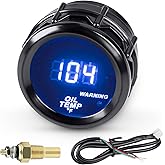 Oil Temp Temperature Gauge Meter Kit 104-302℉ DC12V 2inch 52mm with Sensor | for Marine Car Truck Vehicle Automotive