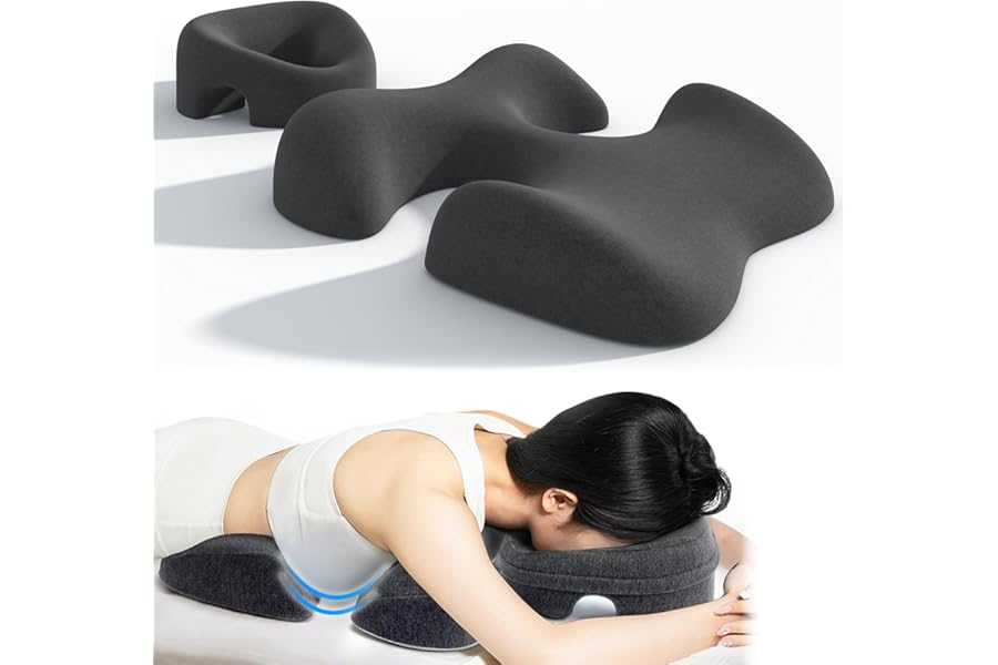 KONOVOLY Breast Pillow and Face Down Pillow for Massage Set, Women’s Massage Bolster Sleeping for Bed with Non-Slip Bottom, Home Head Chest Cushion for SPA-Dark Gray