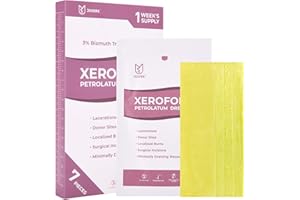 JUSORE Xeroform Petrolatum Dressing - 5"x9", Medical Non Stick Gauze Pads, Xeroform Soft Mesh Gauze Patch for Wound Care, Burns, Lacerations, Skin Grafts & Surgical Incisions, 7 Individual Pack