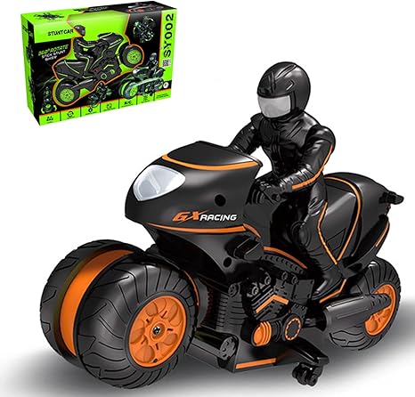 Amazon Co Jp 高速rcのバイク 回転ドリフト2wd高速カーのおもちゃ 2 4 Ghz高速 360 の回転のアクションドリフトレーシングオートバイ5 12歳の子供たち オレンジ色 Window Version ホーム キッチン