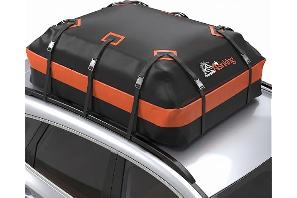 Asinking Car Rooftop Cargo Carrier Bag 21 Cubic feet Waterproof Car Roof Top Bag for All Cars with/Without Rack, Includes Anti-Slip Mat, 10 Reinforced Straps, 6 Door Hooks, Luggage Lock