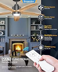 Ensenior 52” Ceiling Fan with Light Remote