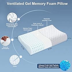 MUUEGM Gel Memory Foam Pillows, Contour Pillows for