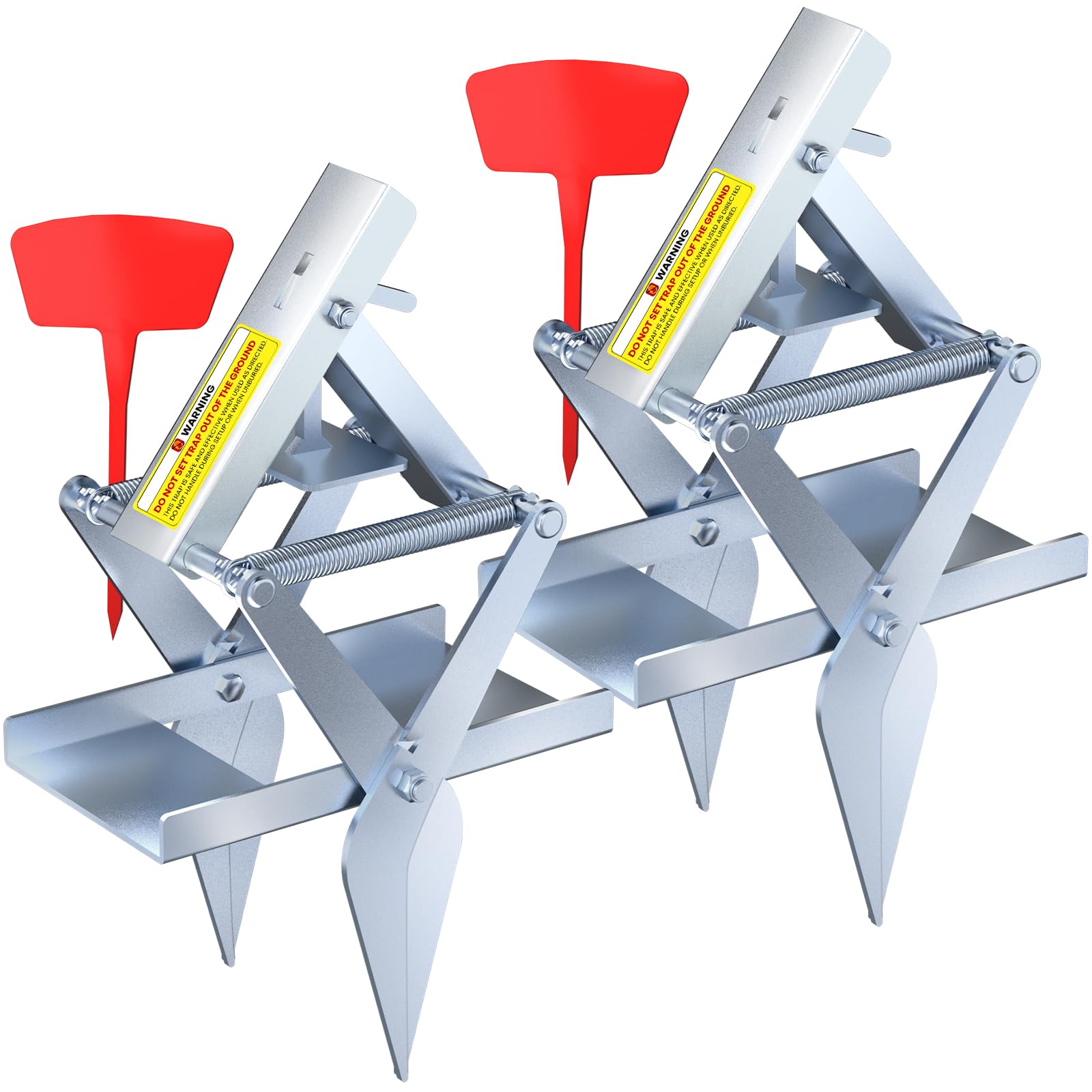 Photo 1 of ***may be similar item*** Mole Traps, 2 Pack Scissor Mole Trap with Rust-Proof Steel & High-Resilience Spring, Reusable Outdoor Mole Killer for Lawn, Garden & Farm, One-Step Setup, Quick Capture Gopher & Vole Trap