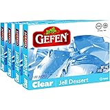 Gefen Clear Unflavored Jello, 3oz (4 Pack) Vegan Friendly, Easy to Prepare, Certified Kosher