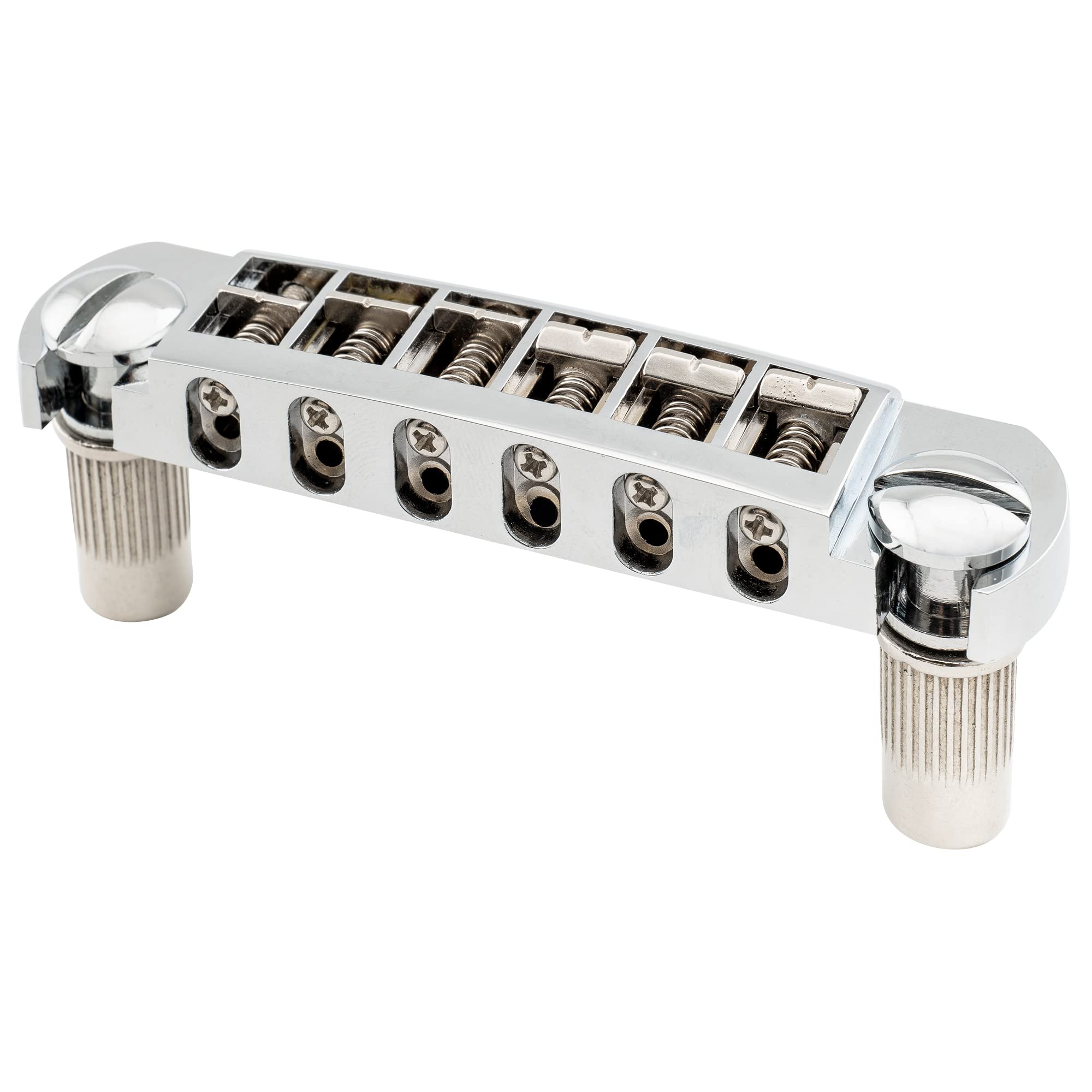 Musiclily Pro 52.5mm Pigtail Style Adjustable Wraparound Bridge Tailpiece for Les Paul Style Electric Guitar, Chrome