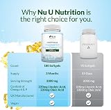 Nu U Nutrition Flaxseed Oil 2000mg 180 Softgels Vegan Omegas 3 6 9 view 7