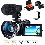 4Kビデオカメラ HDR 48MP WIFI 16倍デジタルズーム 3インチIPSタッチスクリーン