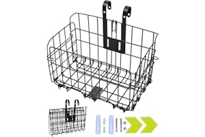 Bicycle Basket - Front and Rear, Foldable, Easy to Attach and Detach, Stainless Steel, 20kg Load Capacity, Large Capacity for