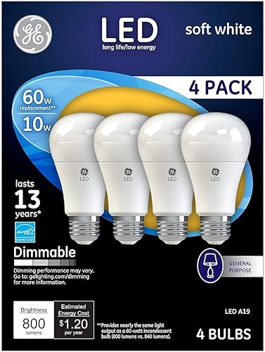Ge Lighting Dimmable Led A19 Light Bulb With Medium Base 10 Watt Soft White 16 Pack Amazon Com