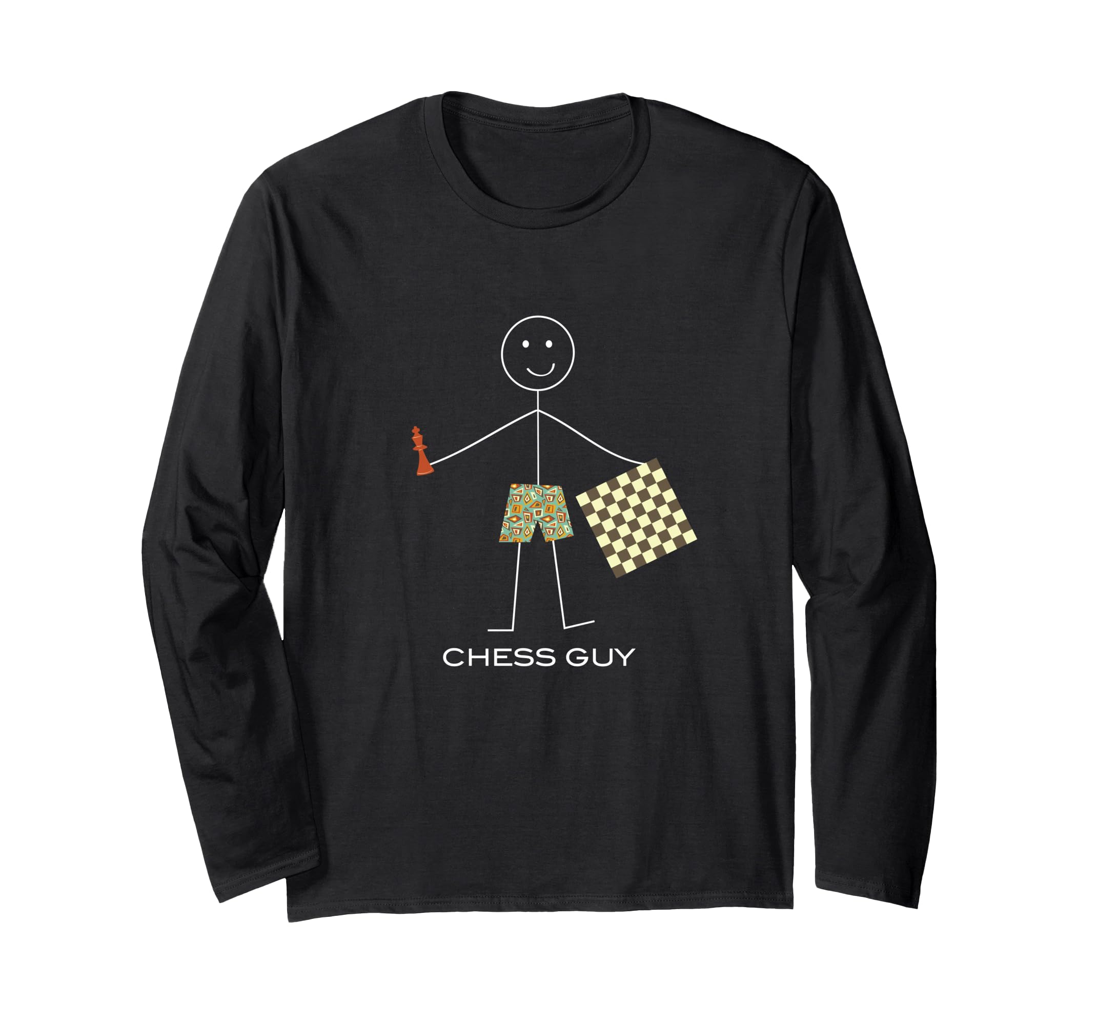 Funny Mens Chess Guy, Boy Chess Player Long Sleeve T-Shirt