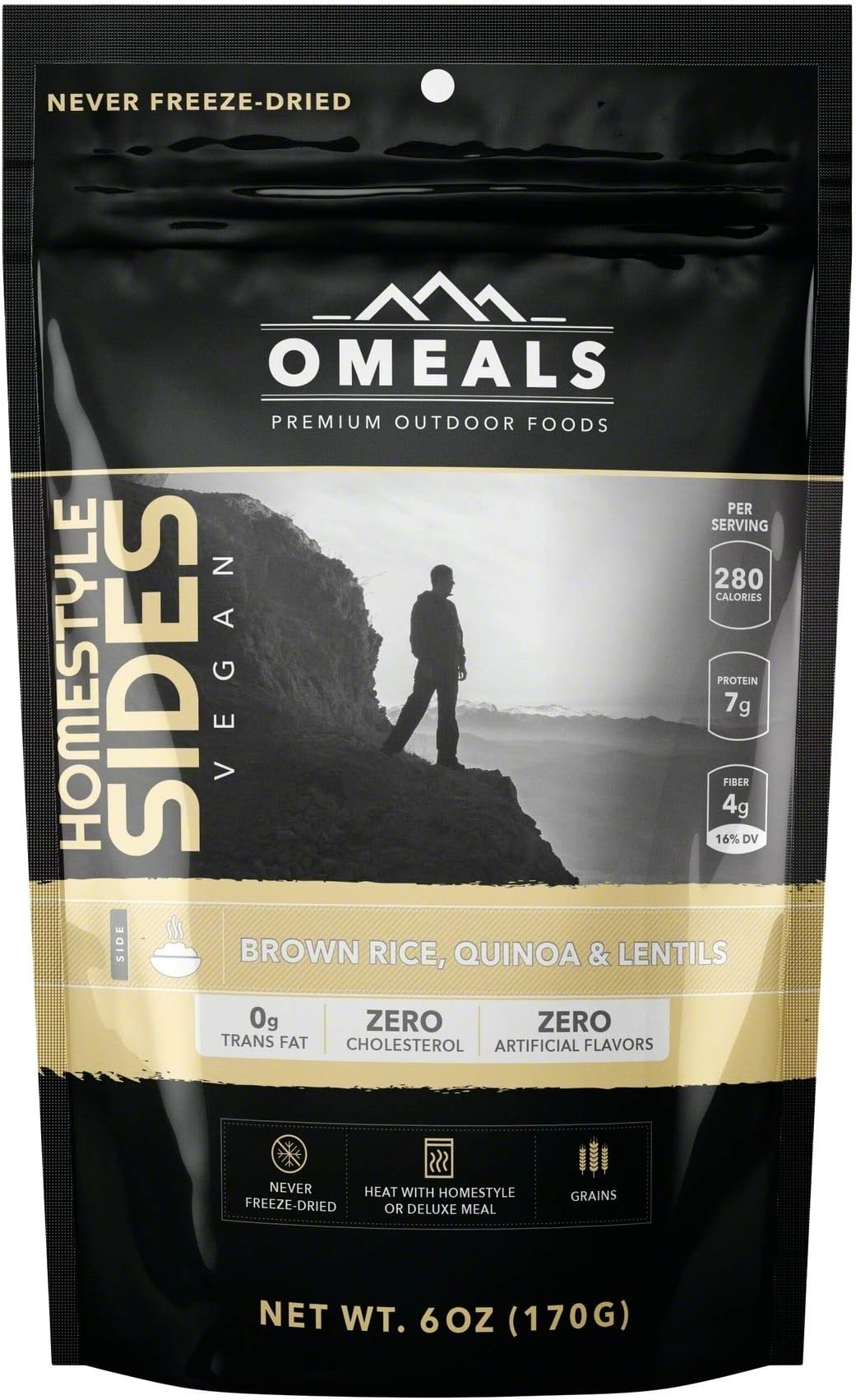 OMEALS Brown Rice, Quinoa & Lentils Side