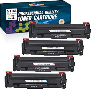 Clorisun Compatible Toner Cartridge Replacement for HP 204 204A CF510A CF511A CF512A CF513A Color Laserjet Pro M154 M154a M154nw MFP M180 M180n M180nw M181 M181fw (Black, Cyan, Magenta, Yellow 4-Pack)