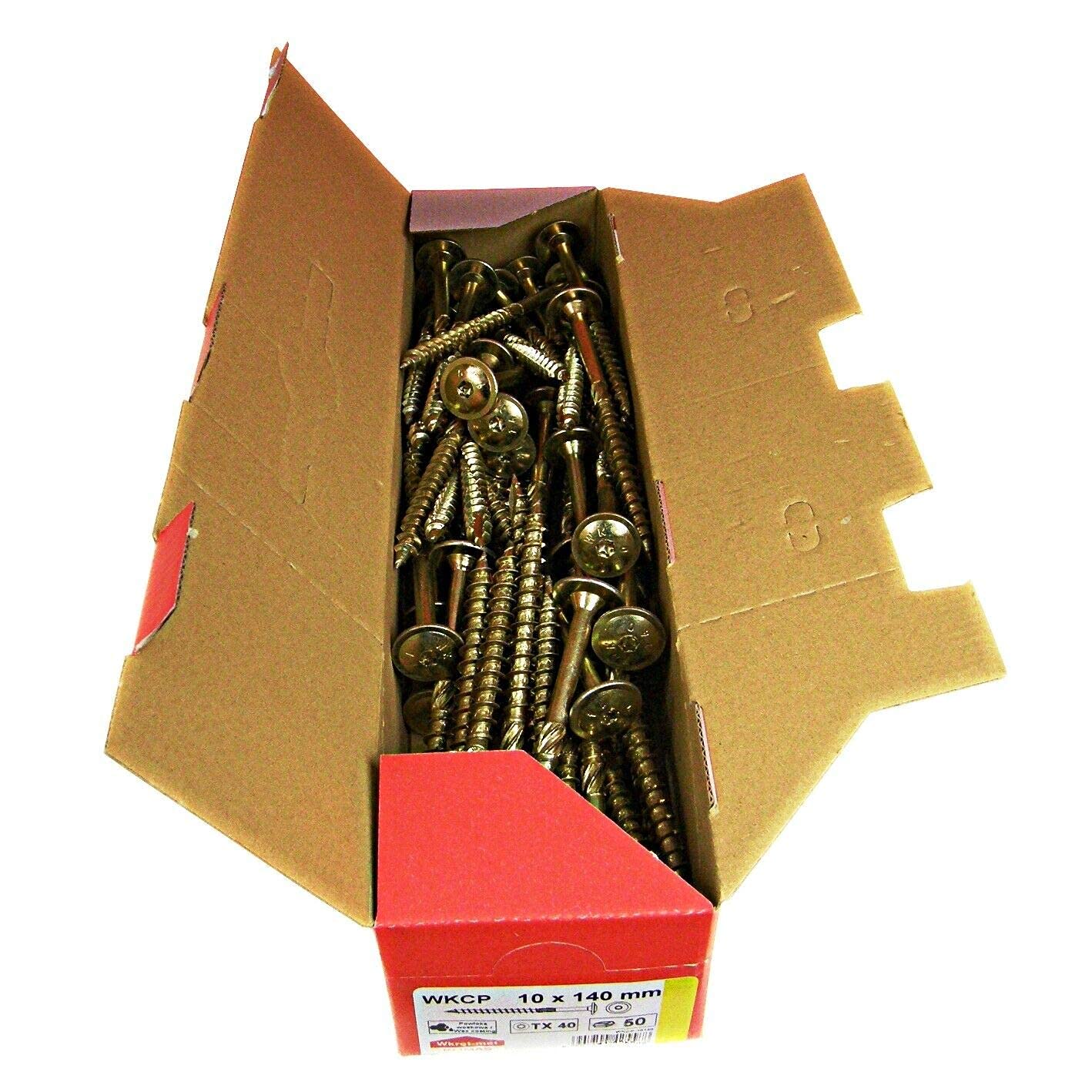 KLIMAS Flat Head Screws - Wood Screws - Flat Head Torx Screws - 50 Pieces 10x140 mm TX40 — image 1