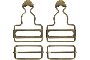 uxcell Overall Buckles, Retro Metal Suspender Replacement Buckles for Trousers Cotton Jacket