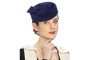 RZTA Women's Vintage 100% Wool Felt Cloche Bucket Bowler Hat Winter Vintage Bow Fedoras Church Fascinator