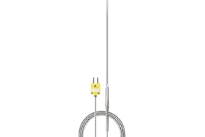 PerfectPrime TL1917SL K-Type Inconel 600 Flexible Thermocouple Temperature Sensor Probes -40~2012°F, 3.2mm / 150mm
