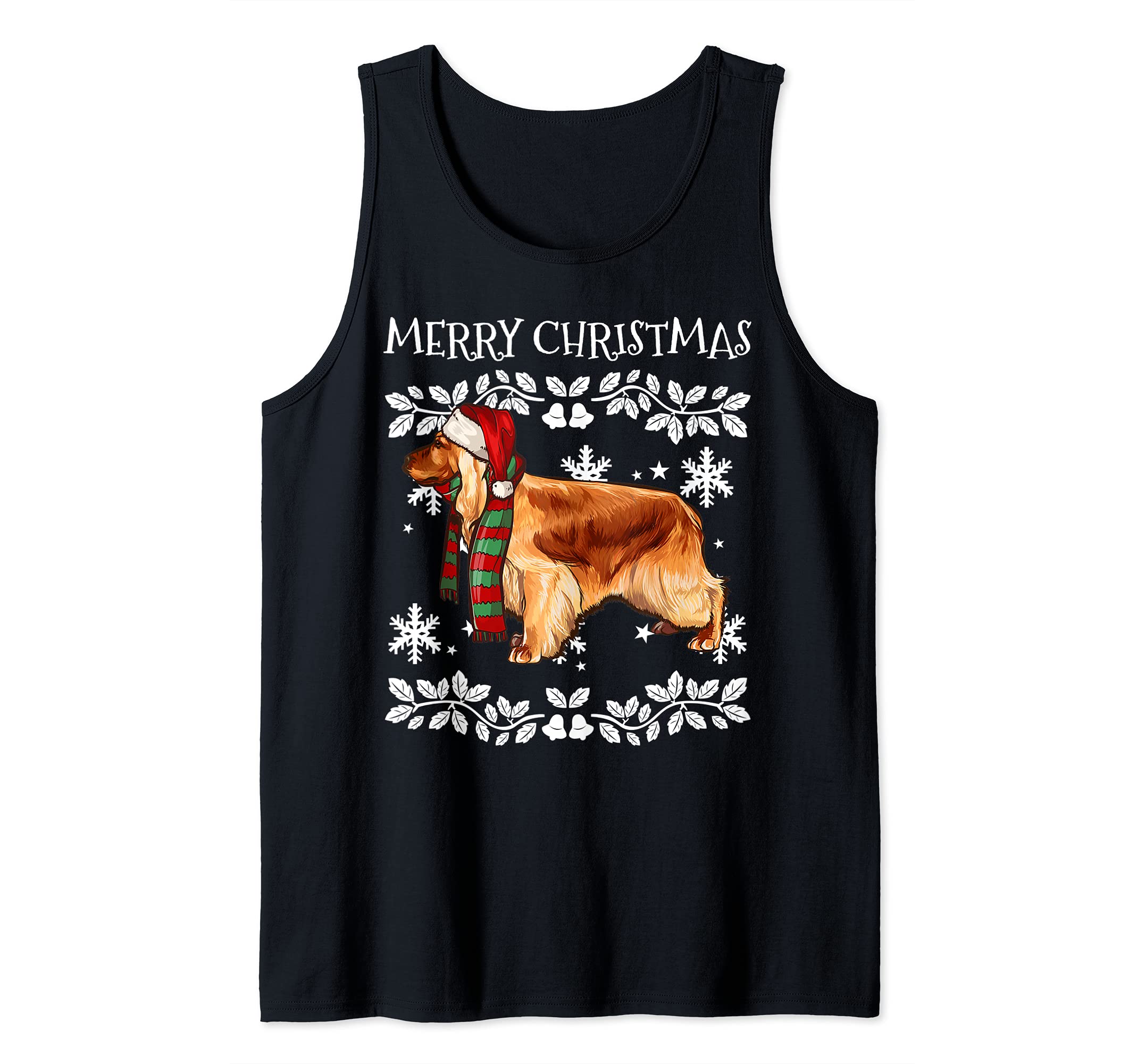 Merry Christmas Ornament English Cocker Spaniel Xmas Santa Tank Top
