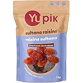 Yupik Sultana Raisins, 1 kg, Gluten-Free, Kosher, Whole Dried Fruits, Naturally Sweet, No Added Sugar, Seedless, Healthy Snac