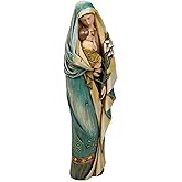 Joseph's Studio 12.5" H Madonna and Child with Lily Figure, Renaissance Collection, Religious Gift, Home Decor
